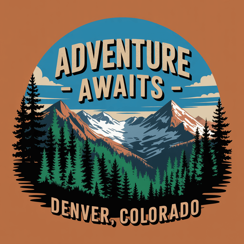 Adventure Awaits - Denver, Colorado t-shirt design