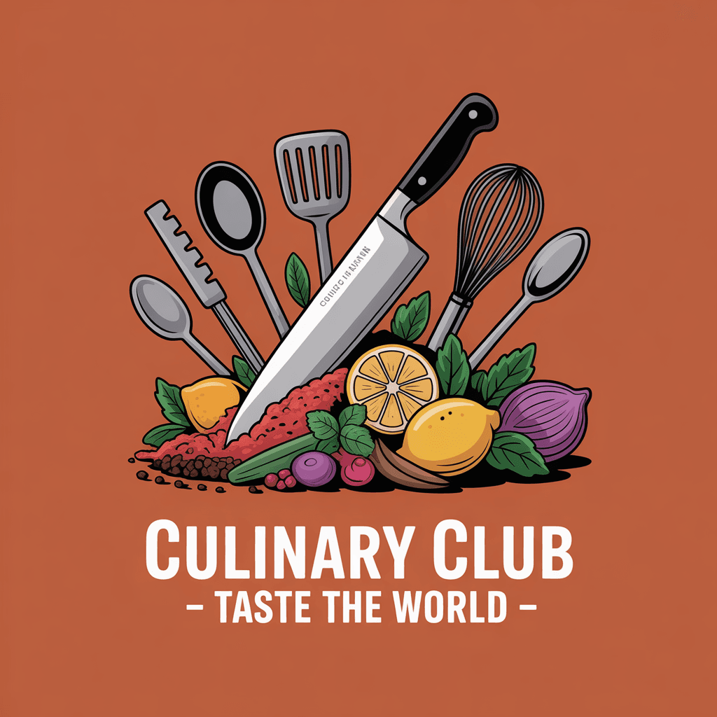 Culinary Club design with kitchen utensils