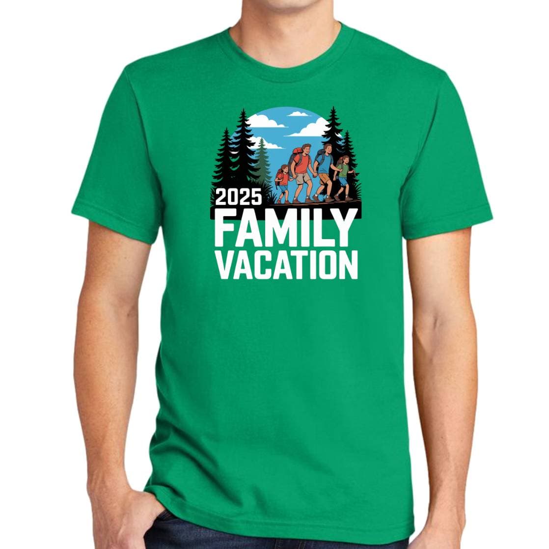 Family Vacation T-shirt on model